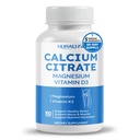 Kalsiumsitraatti Magnesium D3-vitamiini - Tuki Terveet luut, hermo ja lihas, Imeytyminen - Valmistettu ja testattu Yhdysvalloissa