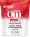 OM MUSHROOM SUPERFOOD Immune Blend Mushroom Powder Superfood Superfood Superfood Supplement, 7.05 Ounce Pouch, 100 Tarjoilua, Sienten Blend, Reishi & Turkey Tail; Päivittäinen Immuunituki täydentää