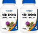 Nutricost Milk Thistle 1000mg Ekvivalentti, 240 kapselia (2 pakkaus) - 250 mg 4:1 uute - Vegaani, ei-GMO ja gluteeniton