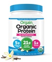Orgain Organic Vegan Protein + 50 Superfoods Powder, Vanilla Bean - 21g Kasvipohjainen proteiini, 8g Prebioottikuitu, Ei laktoosia Ainekset, Gluteeniton, Ei lisättyä sokeria, 1,12 lb (Pakkaus May Vary)