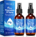 2Pack puhdas magnesium öljy sumute, 100% luonnollinen magnesium sumute - Orgaaninen magnesium vartalo sumute - Uutinen Magnesium sumute lasipullo, magnesium öljy jalat, parantaa lihasten hyödyntämistä - 4 Fl.Oz