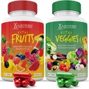 Justized Laboratories (Set 2 Vital Fruits and Veggies Supplement Red & Green Superfoods Koko ruoka Ei GMO Vegaani Friendly 180 Kasvis Kapselit 2 pullot