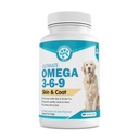 Wanderfound Lemmikit - Omega 3 Kalaöljy koirille, savustettu lohi ja maksa maku, 120 purutablettia