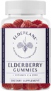 Elderlane Elderberry Gummies aikuisille ja lapsille - Immuunituki - ei-GMO, Vegan, Gluteeniton, Liivate-vapaa - 60ct, 100mg