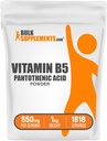 BulkSupplements.com B5-vitamiinijauhe - kalsiumpantotenaatti, B5-vitamiinit - Gluteeniton, 500 mg B5-vitamiinia per annos, 5kg (11 lbs) (Pack of 5)