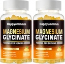 Magnesium Glycinate Gummies 1000 mg - Sokeriton magnesium Kaliumlisä D-vitamiinia, B6, CoQ10 rauhoittavaa mielialaa & uni tukea - 120 Orange Gummies.