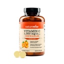 NatureWise Extra Strength C-vitamiini purutabletti 1000 mg aikuisille - Luonnollinen Orange Flavor - Immuunijärjestelmä & antioksidantti tuki - ei-GMO, Vegan & Sokeriton - 90 purutablettia[45-päivä tarjonta]
