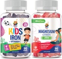 Magnesium Gummies aikuisille & Iron Gummies lapsille & aikuisille - Rauta vitamiineja C-vitamiini.