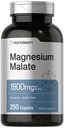 Horbäach Magnesiummalate ... 1800 mg... 250 päällystettyä kapselit... Kasvisruokaa..