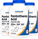 Nutricost Pantotenic Acid (Vitamin B5) 500 mg, 240 kapselia (3 pulloa)