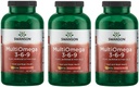 Swanson MultiOmega 3-6-9 - Ei-GMF-pellavaöljy, bourage Oil, '&' Fish Oil Kapselit - Olennaiset rasvahapot tukevat sydän- ja verisuoniterveys "&" aivojen terveys - (220 Softgels, 2400 mg Serving) 3 pulloa