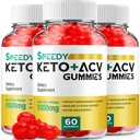(3 Pack) Speedy Keto ACV Gummies - Advanced Formula Speedy Keto Plus ACV Gummies Apple Sider Viinietikka Speedy ACV Ruokavalio Supplement Miehet Naiset (180 Gummies)