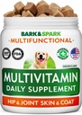 BARK&SPARK Koiran vitamiinit ja lisäravinteet - Multivitamiini purutabletteja koirille - Glukosamiini Kondroitin Joint Support + Omega iholle ja turkki + Probiootit - Multi Vitamiini lemmikkieläinten terveys - 120Ct
