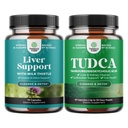 Bundle of Liver Cleanse Detox & Repair Formula and Advanced TUDCA Liver Support Supplement - maito Thistle Voikukka juuri Turmeric ja artisokka uute - Extra Strength TUDCA 500 mg Bile Salts