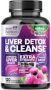 Lempeä maksa Cleanse Detox & Repair Formula - Advanced Liver Support Supplement with Silymarin Milk Thistle, Voikukan juuri, Artisokkauute, Kurkuma, Koliini, & Punajuuret - 120 kasviskapselit