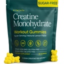 Sokeriton kreatiini Monohydraatti Gummies 5gram per tarjoilu, Potent Creatiini Gummies miesten ja naisten, täydentää lihasten tukea, soluun energia & kognitiivinen toiminto, Gluteeniton