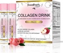 GREENPEOPLE Liquid Collagen for Women & Men, Fish Collagen Peptides + Hyaluronic Acid + B-vitamiini & C, Hiusten ihokynnet nivelet Tuki (0,85 fl oz, 10 pulloa, Apple)