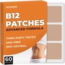 B12 Patchs (Pack of 60) - 100% Natural Patch for women and men - Kiinnostava, energia, Focus & kehon tuki - parannettu Formula