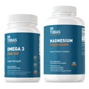 Tri. Tobias Omega 3 Fish Oil & Magnesium Bisglysinate Lisäravinteet, korkea absorptio, tukee sydän, aivot, immuuni, energia, lihakset, luut ja yhteinen terveys, ei GMO