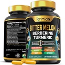 Bitter Melon Capsules - 10in1 Formula - Yhdistä berberiini, Ceylon kaneli, kurkuma, Moringa, Neem, Inkivääri, Gotu Kola, Artisokka, ja Black Pepper - 120 kapselia 4 kuukautta