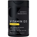 Urheilu Tutkimus D3 1000iu (25 mcg) Kookosöljyllä infusoituna ~ Immuuni- ja luutuki ~ Ei-GMO:ita Varmennettu, soijaton ja gluteeniton (360 Mini Liquid Softgels)