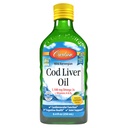 Carlson - Cod Liver Oil, 1100 mg Omega-3s, Liquid Fish Oil Supplement, Wild-Caught Norwegian Arctic, kestävästi lähdetty Nordic Liquid, sitruuna, 250 ml