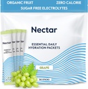 Nectar Hydration Packets - Elektrolyyttejä Powder Packets - Sokerittomia & 0 Calorie - Organic Fruit Liquid Daily IV Electrolytes Powder for Dehydration Relief & Rapid Rehydration (Grape 30 Pack)
