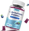 L-Metyylifolaatti Gummies Metyyli B12 - Empower Mood, Optimoi aivojen terveys & Fortify Immuunijärjestelmä. Mustikkamaku 60.