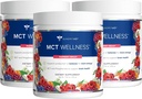 Pesula MD MCT Wellness Powder tukea energiaa, Ketone Tuotanto ja aivojen terveys, Keto Friendly, Sokeriton (90 päivän tarjonta, Vadelma Medley)