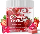 Colostrum Chews täydentää probiootteja Gut Health, turvotus, immuuni tuki, iho, hiusten kasvu ja kauneus - Mansikka maku (60 tarjoilua)