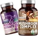 Number One Nutrition N1N Premium Sienikompleksi [10X Powerful Sieni] ja magnesiumsitraatti [200mg], 2 Pack Bundle