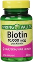 Spring Valley Biotin ravintolisä, 10 000 Mg 100 Mg Keratin, 60 tablettia