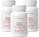 Ravitseva Natural Detox + Debloat - Milk Thistle & Voikukka Root Vegan täydentää naisille - turvotus helpotus ja ruokahalu tuki - 180 kapselia