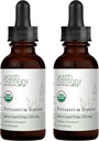 USDA Organic Kalium Iodide 250 mcg Liquid Supplement 2-Pack (1-Vuosi Supply) - Tukee Kilpirauhasen Gland ja auttaa Altistuminen & Alhainen Jodi - Lisää Biosablet Than Tablets, Pillerit - 1 Fl Oz