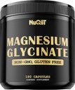 Magnesium Glycinate kanssa 18% Elemental Magnesium Compound Supplement - 180 kapselia - Tehokas edut tukea luun terveyttä, lihasten kasvua, mukava mieliala & sydän terveys