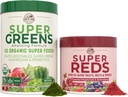MAATILAT Essential Pack, Super Greens Powder and Super Reds, 50 Organic Super Foods ja 40 Super Fruits, Natural Energy, Bloating Support, Unmariored & Berry Flavor, 17.7 oz, 2 Pack