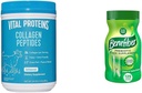 Vital proteiinit makuamaton Collagen Peptides (24 Oz) & Benefiber Prebioottikuitu Supplement Ei makua (17,6 Oz)