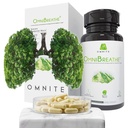 OMNIBREATHE Hengityselinwellness Keuhkolisä, Lopeta tupakointi Tuki Lopeta tupakointi, Keuhkokatkos tupakoijille, Mullein Leaf Extract for Keuhkot Clear Mucus,60 Veg kapselit