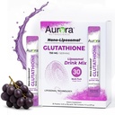 Aurora Nutrascience Nano-liposomaalinen glutationi, rypälejauhe juoma Mix Immuuni- ja antioksidantti Gut Health Support Supplement, 750 mg per tarjoilu, ei-GMO, sokeriton, 30 yhden tarjoilun Packets