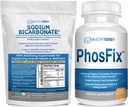 Organic Sodium Bicarbonate Alkaline Supplement Bundle 2LB Powder for Alkalinity, Munuaiset & Acid Support + PhosFix 120 Pills Fosforus Binder for Healthy Fosforus Levels & Munuaisten Terveys Munuaisten tuki