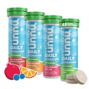 Nuun-vitamiinit Elektrolyyttitabletit, joissa on D-, C-, E-, A- ja B6-vitamiinia, foolihappoa, magnesiumia ja 4 muuta Essentielliä elektrolyyttiä, gluteeniton ja vegaaninen, sekahedelmä, 4 pakkausta (48 tarjoilua yhteensä)