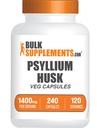 BulkSuplements.com Psyllium Husk kapselit - Psyllium täydennysosa, Psyllium Husk kuitu - Vegan & Gluteeniton, 240 Veg kapselit (paketti 1)