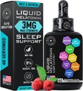 Liquid melatoniini aikuisille ja lapsille - 3 mg Extra vahvuus Sublingual Liquid Melatoniini lapsille ja aikuisille - Nukkua Fast Liposomal Drops - Natural Vadelma Maku uniapu - 60ml