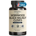 VINATURA Wormwood Black Walnut Clove Kapselit - Cleanse, Detox, Intestinal Guard Formula Supplement for Humans, Wormwood yrtti, Black Walnut Extract yhdistelmä, 60 kapselia