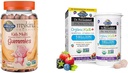 Puutarha Life Organics Lasten Gummy Vitamiinit - Hedelmät - Certified Organic, Ei-GMO & Vegan & Dr. Formuloitu Probiootit Organic Kids+ Plus C-vitamiini & D - Berry Cherry