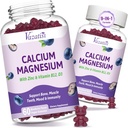 2 pakkaus Kalsium Magnesiumsinkki Gummies D3-vitamiinia ja B12-vitamiinia, sokeriton kalsium täydentää naisille, vegaaninen mustikka maku