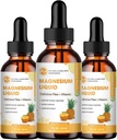 (3 pakkaus) Magnesium Glycinate Nestemäiset tippat, suuri imeytyvä magnesiumneste bromaiinilla, B6-vitamiinilla C D, magnesiumlisä lapsilla ja aikuisilla, yöllä ja lihaksilla, ananaksen maku