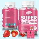 Super glutatione Collagen Glow Gummies, Glutatione ihonhoito - ihon kirkasnus - Gummies Collagen - anti-aging L- glutatione - Marine Collagen & Vitamiinit