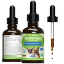 Lemmikkieläinten hyvinvointi Respir-Gold koirille - Tukee Tervettä hengitystä, Open Airways, Hengitystuki, Musta Cumin, Horehound, Grindelia - Eläinlääkäri-formuloitu kasviperäisten täydentää 2 oz (59 ml)
