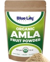 Blue Lily USDA Organic Amla Powder (Amalaki/Indian Gooseberry) 16oz (1lb) Resealable Kraft Bag, 100% Pure Amla Berry Powder, Rich antioksidantti C-vitamiini, tukee tervettä immuunijärjestelmää